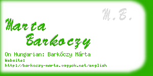 marta barkoczy business card