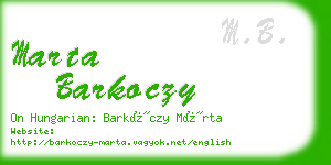 marta barkoczy business card